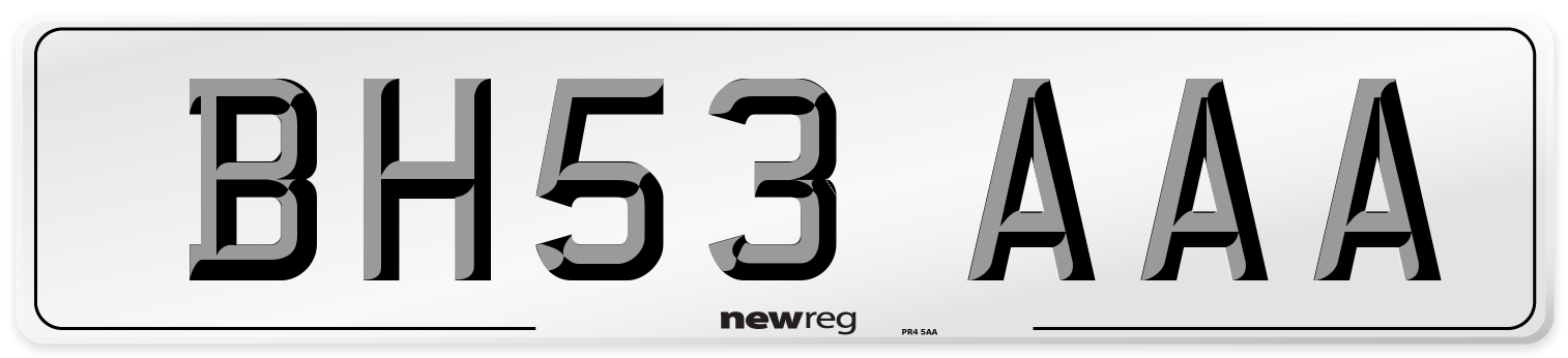 BH53 AAA Number Plate from New Reg